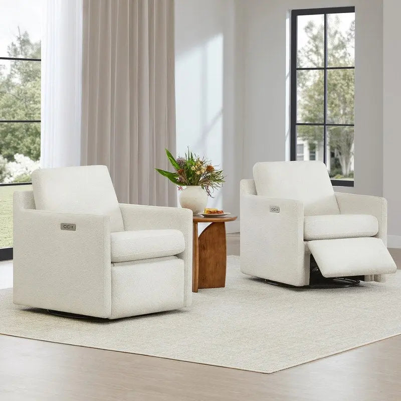 Fauteuil inclinable pivotant Nora, fauteuil d'appoint, dossier mural
