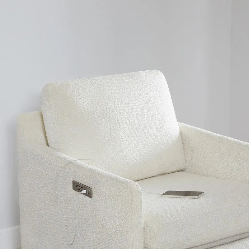 Fauteuil inclinable pivotant Nora, fauteuil d'appoint, dossier mural