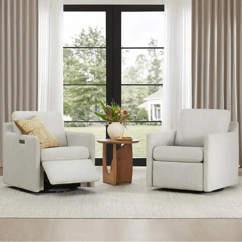 Fauteuil inclinable pivotant Nora, fauteuil d'appoint, dossier mural