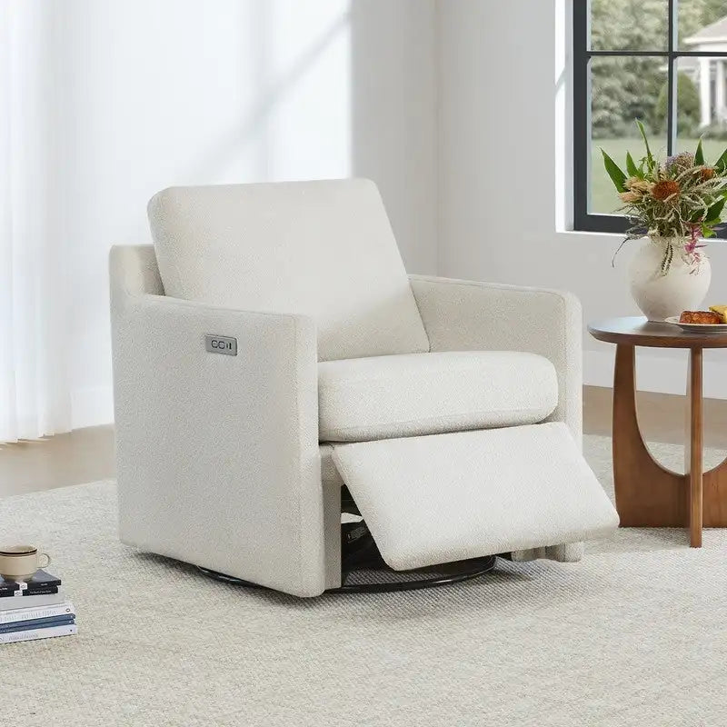 Fauteuil inclinable pivotant Nora, fauteuil d'appoint, dossier mural