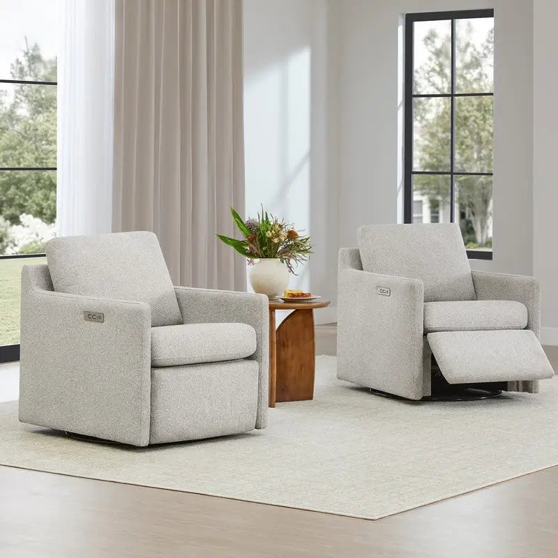 Fauteuil inclinable pivotant Nora, fauteuil d'appoint, dossier mural