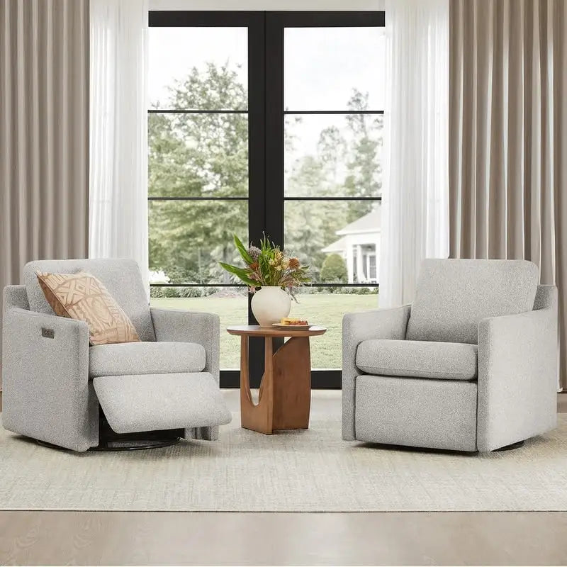 Fauteuil inclinable pivotant Nora, fauteuil d'appoint, dossier mural