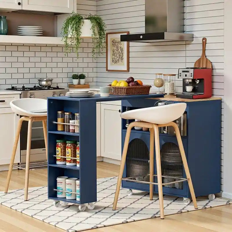 Îlot de cuisine Randy avec table extensible