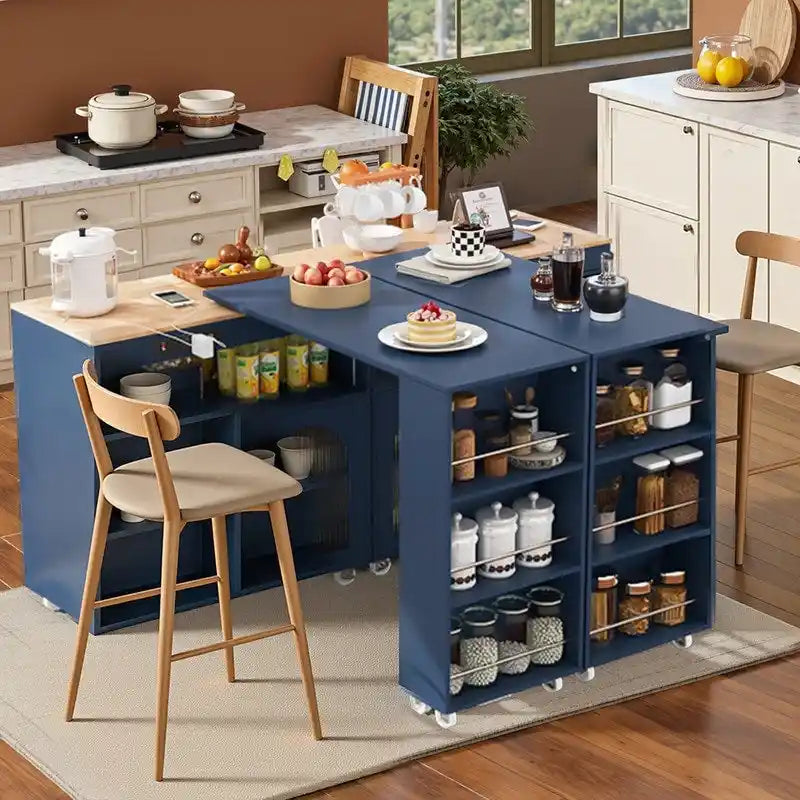 Îlot de cuisine Randy avec table extensible
