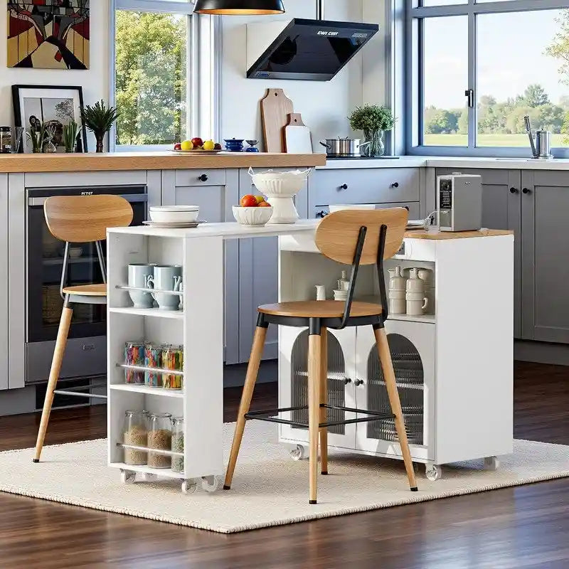 Îlot de cuisine Randy avec table extensible