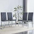 Lot de 4 chaises de salle à manger modernes sans accoudoirs avec dossier capitonné à carreaux et clous, pieds en métal, pour salle à manger, salon et chambre à coucher