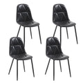 Lot de 4 chaises de salle à manger avec pieds en métal et dossier haut