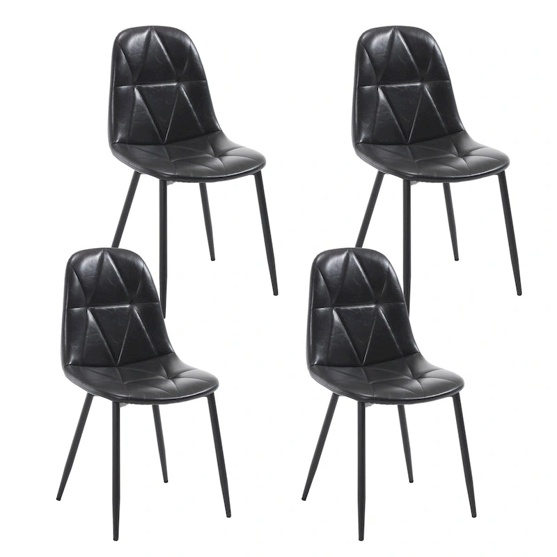Lot de 4 chaises de salle à manger avec pieds en métal et dossier haut
