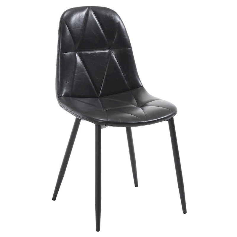 Lot de 4 chaises de salle à manger avec pieds en métal et dossier haut