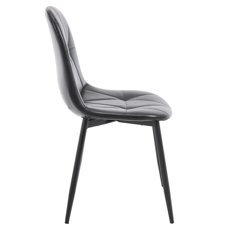 Lot de 4 chaises de salle à manger avec pieds en métal et dossier haut