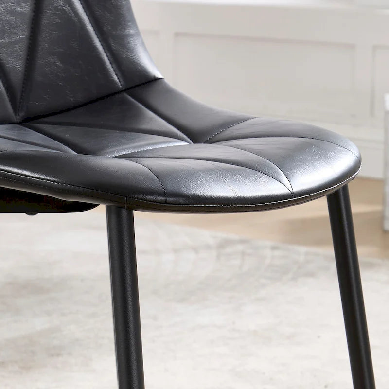 Lot de 4 chaises de salle à manger avec pieds en métal et dossier haut