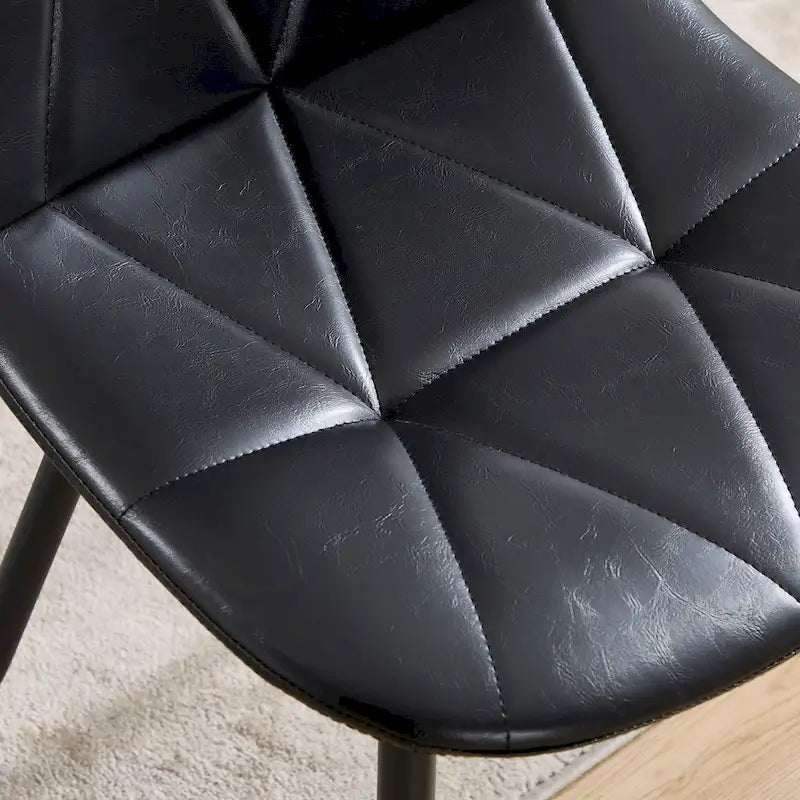Lot de 4 chaises de salle à manger avec pieds en métal et dossier haut