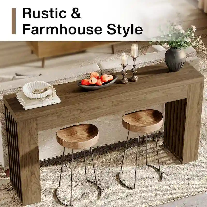 Console de 59 pouces pour salon, table d'entrée de style ferme