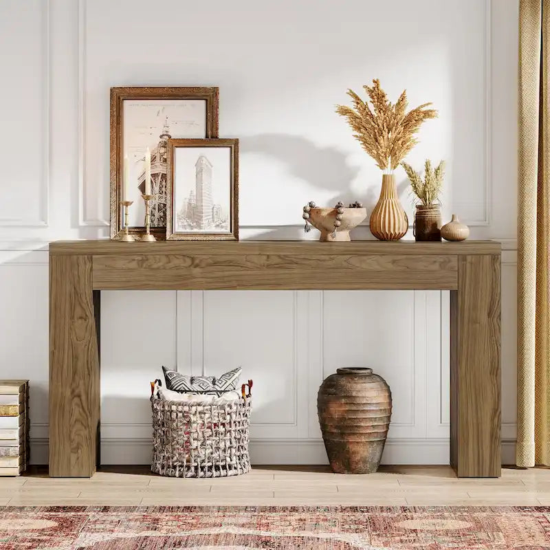 Console de 59 pouces pour salon, table d'entrée de style ferme