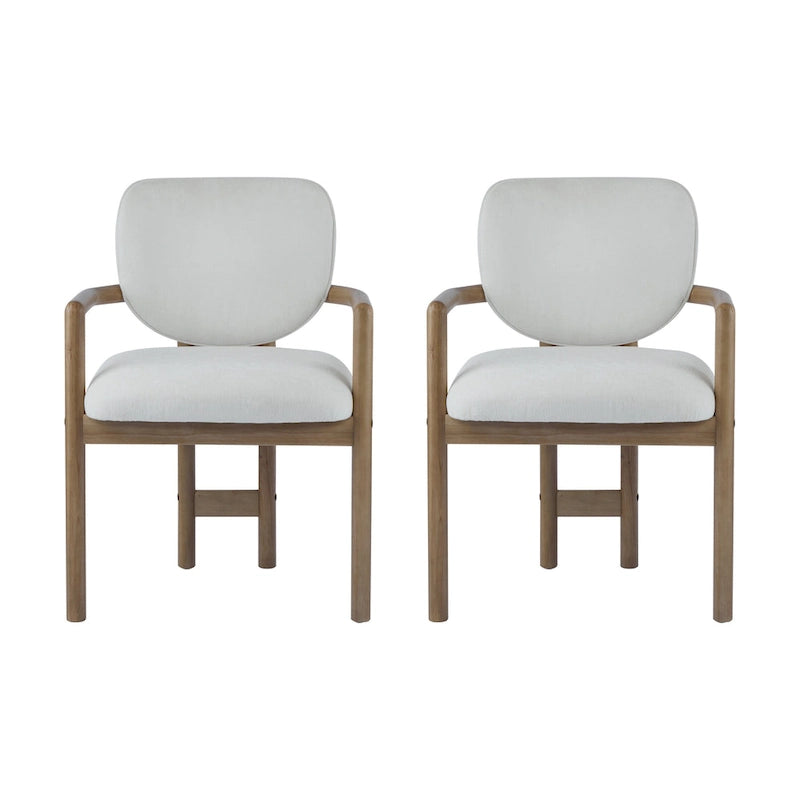 Chaises de salle à manger rembourrées (lot de 2), chaises d'appoint avec pieds en bois d'hévéa, capacité de poids de 136 kg