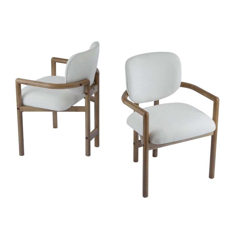 Chaises de salle à manger rembourrées (lot de 2), chaises d'appoint avec pieds en bois d'hévéa, capacité de poids de 136 kg