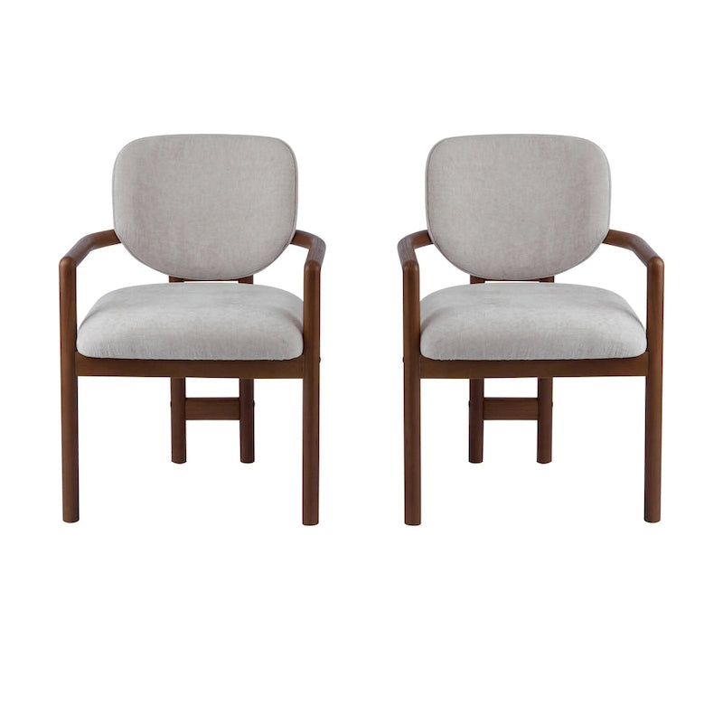 Chaises de salle à manger rembourrées (lot de 2), chaises d'appoint avec pieds en bois d'hévéa, capacité de poids de 136 kg