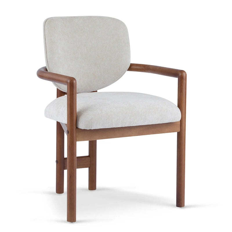 Chaises de salle à manger rembourrées (lot de 2), chaises d'appoint avec pieds en bois d'hévéa, capacité de poids de 136 kg