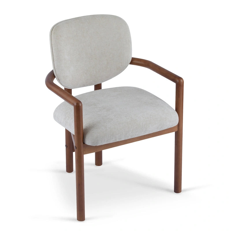 Chaises de salle à manger rembourrées (lot de 2), chaises d'appoint avec pieds en bois d'hévéa, capacité de poids de 136 kg