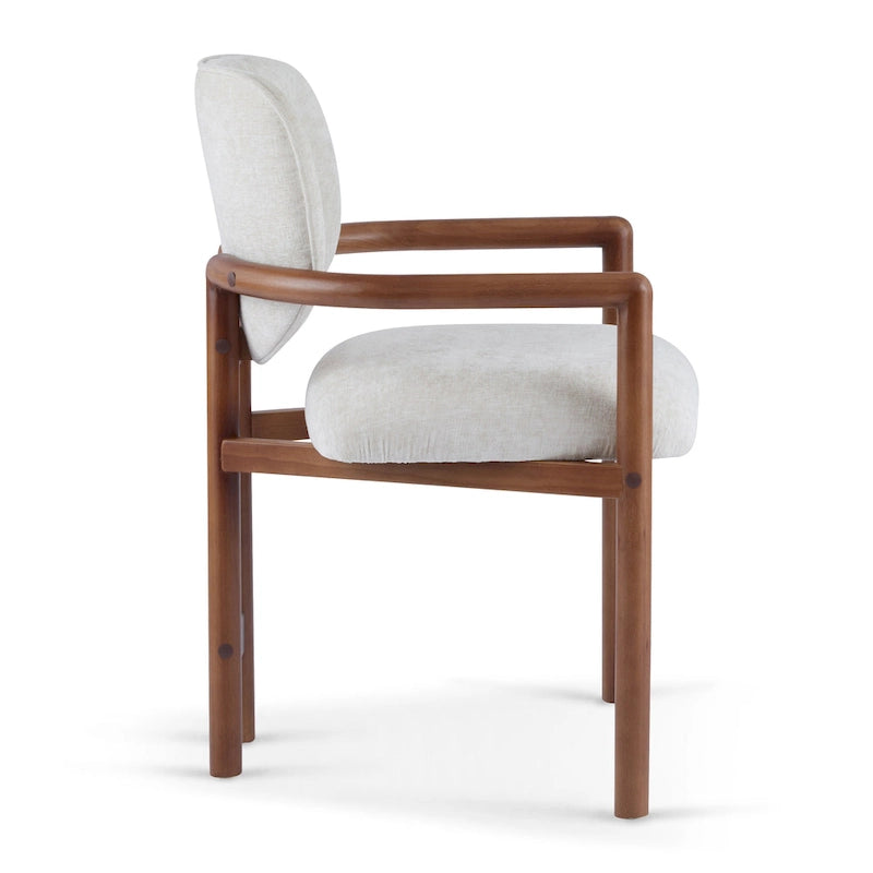 Chaises de salle à manger rembourrées (lot de 2), chaises d'appoint avec pieds en bois d'hévéa, capacité de poids de 136 kg