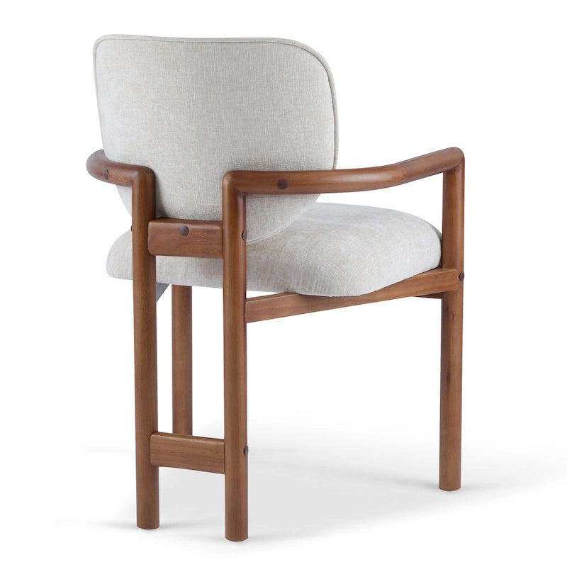 Chaises de salle à manger rembourrées (lot de 2), chaises d'appoint avec pieds en bois d'hévéa, capacité de poids de 136 kg