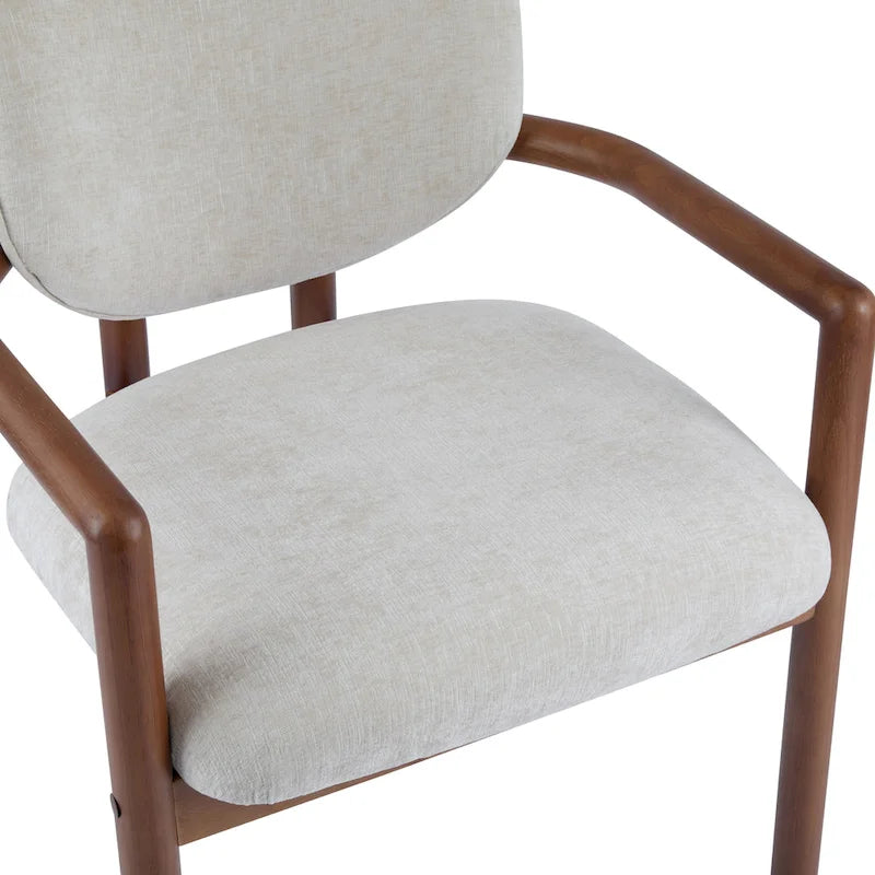 Chaises de salle à manger rembourrées (lot de 2), chaises d'appoint avec pieds en bois d'hévéa, capacité de poids de 136 kg