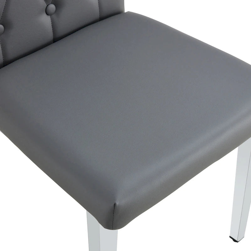 Ensemble de 4 chaises de salle à manger à dossier haut, capitonnées à carreaux, avec coussin moelleux, chaises d'appoint pour salon, sans accoudoirs