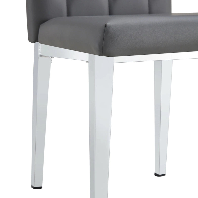 Ensemble de 4 chaises de salle à manger à dossier haut, capitonnées à carreaux, avec coussin moelleux, chaises d'appoint pour salon, sans accoudoirs
