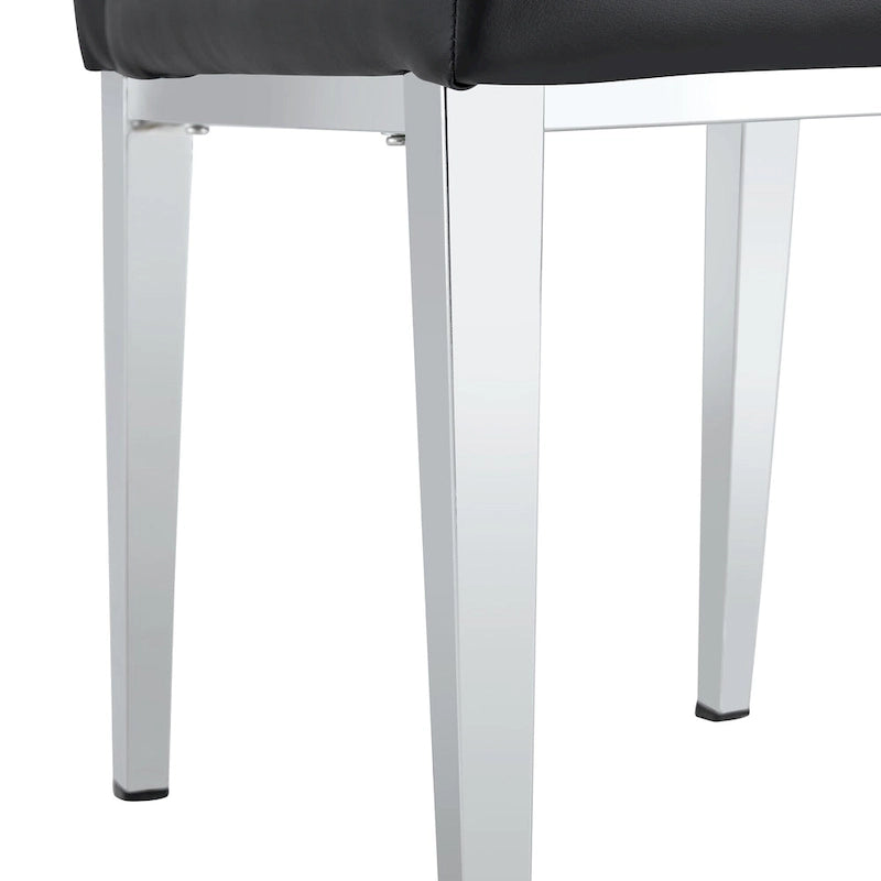 Ensemble de 4 chaises de salle à manger à dossier haut, capitonnées à carreaux, avec coussin moelleux, chaises d'appoint pour salon, sans accoudoirs