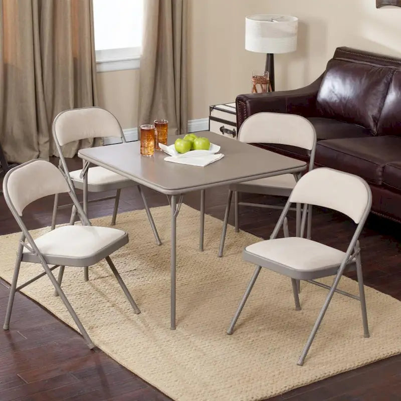 Ensemble de mobilier pliant MECO Sudden Comfort : 1 table de jeu 86x86 cm et 4 chaises