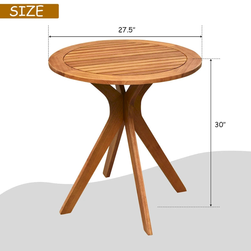 Costway Table d'appoint bistrot ronde extérieure 27 en bois massif - Voir description