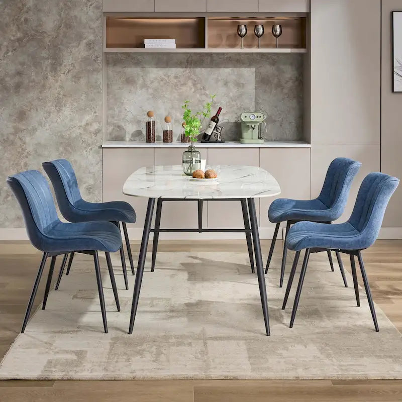 Lot de 2 chaises de salle à manger, chaises d'appoint sans accoudoirs en similicuir avec pieds en métal
