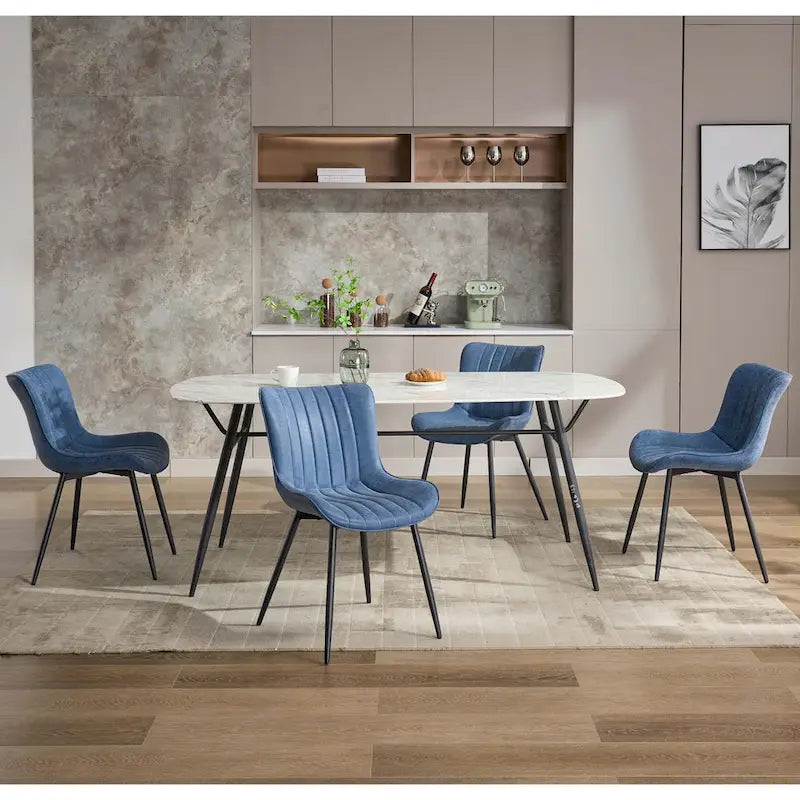 Lot de 2 chaises de salle à manger, chaises d'appoint sans accoudoirs en similicuir avec pieds en métal