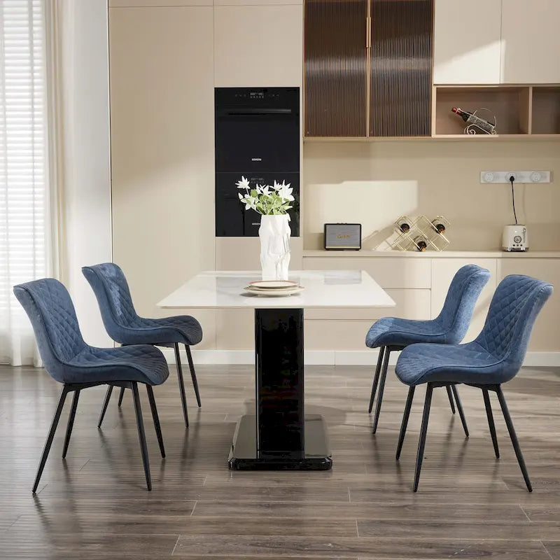 Lot de 2 chaises de salle à manger, chaises d'appoint sans accoudoirs en similicuir avec pieds en métal