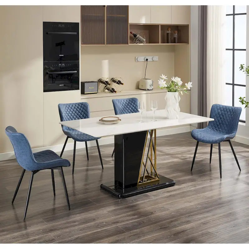 Lot de 2 chaises de salle à manger, chaises d'appoint sans accoudoirs en similicuir avec pieds en métal