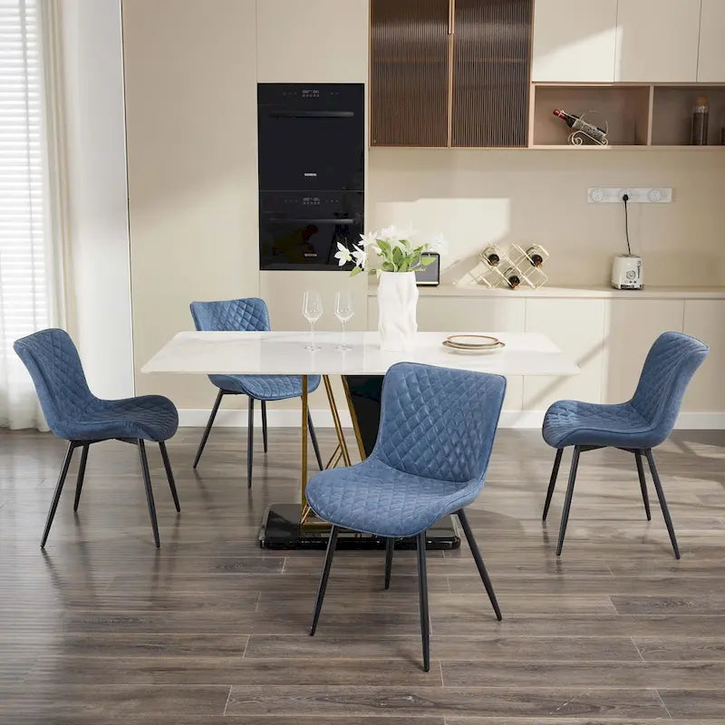 Lot de 2 chaises de salle à manger, chaises d'appoint sans accoudoirs en similicuir avec pieds en métal