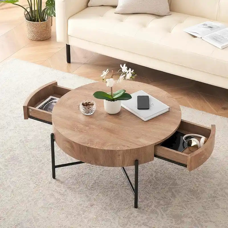 Table basse avec tiroirs Table basse ronde
