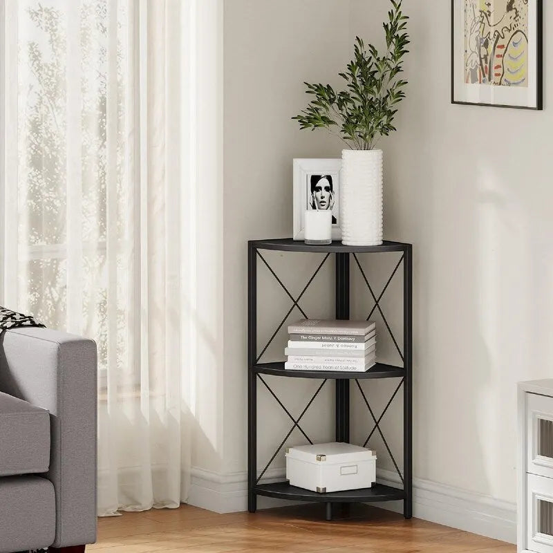 Étagère d'angle avec cadre en métal - 11,8P x 11,8L x 26,9H