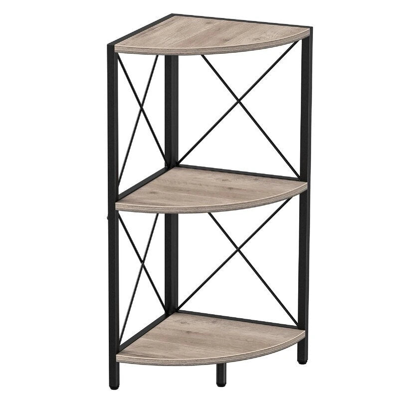 Étagère d'angle avec cadre en métal - 11,8P x 11,8L x 26,9H