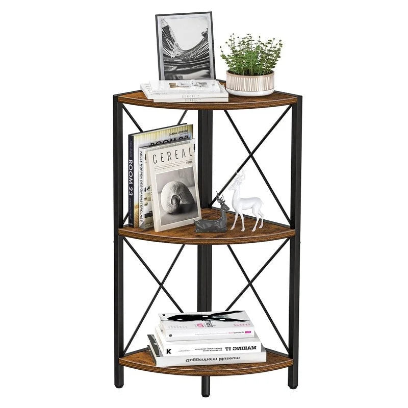 Étagère d'angle avec cadre en métal - 11,8P x 11,8L x 26,9H