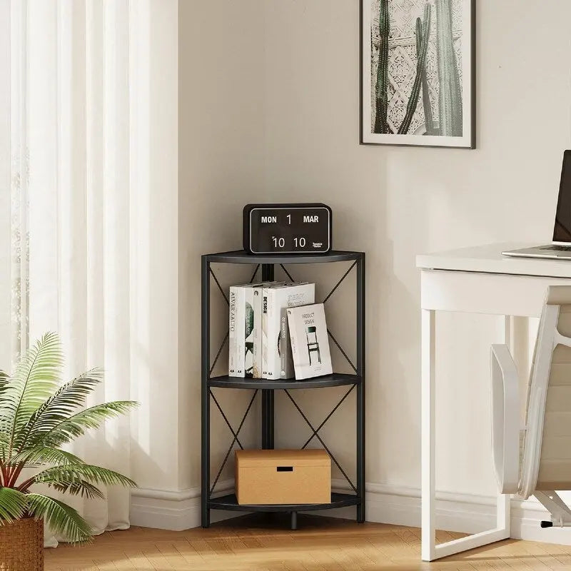 Étagère d'angle avec cadre en métal - 11,8P x 11,8L x 26,9H