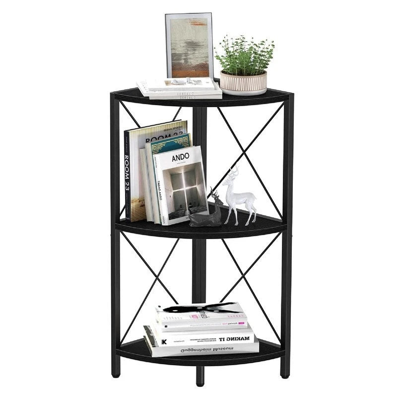 Étagère d'angle avec cadre en métal - 11,8P x 11,8L x 26,9H