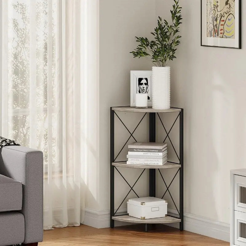Étagère d'angle avec cadre en métal - 11,8P x 11,8L x 26,9H