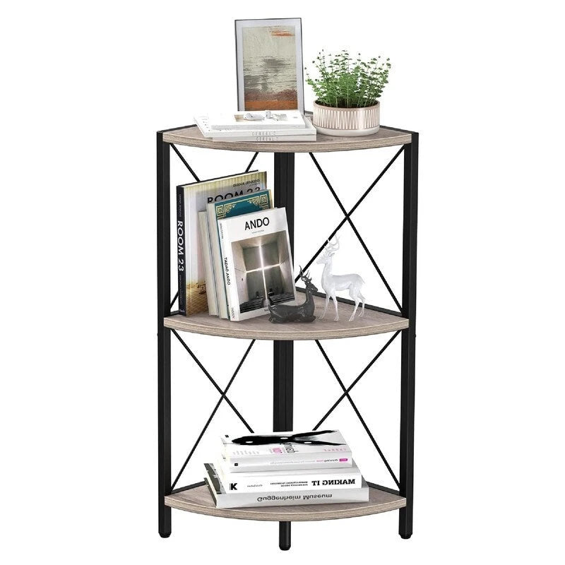 Étagère d'angle avec cadre en métal - 11,8P x 11,8L x 26,9H