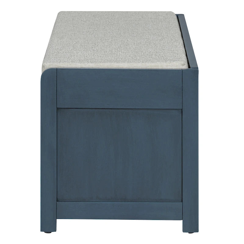 Banc d'entrée avec rangement et coussin, banc à chaussures avec porte coulissante, meuble de rangement pour chaussures pour salon, 39,1 L x 109,9 P x 41,9 H cm