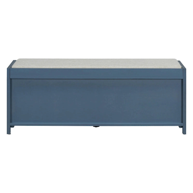 Banc d'entrée avec rangement et coussin, banc à chaussures avec porte coulissante, meuble de rangement pour chaussures pour salon, 39,1 L x 109,9 P x 41,9 H cm