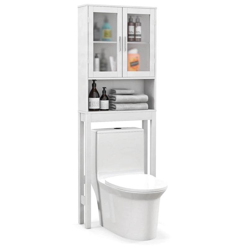 Meuble de rangement pour toilettes Costway en bois, organiseur économiseur d'espace