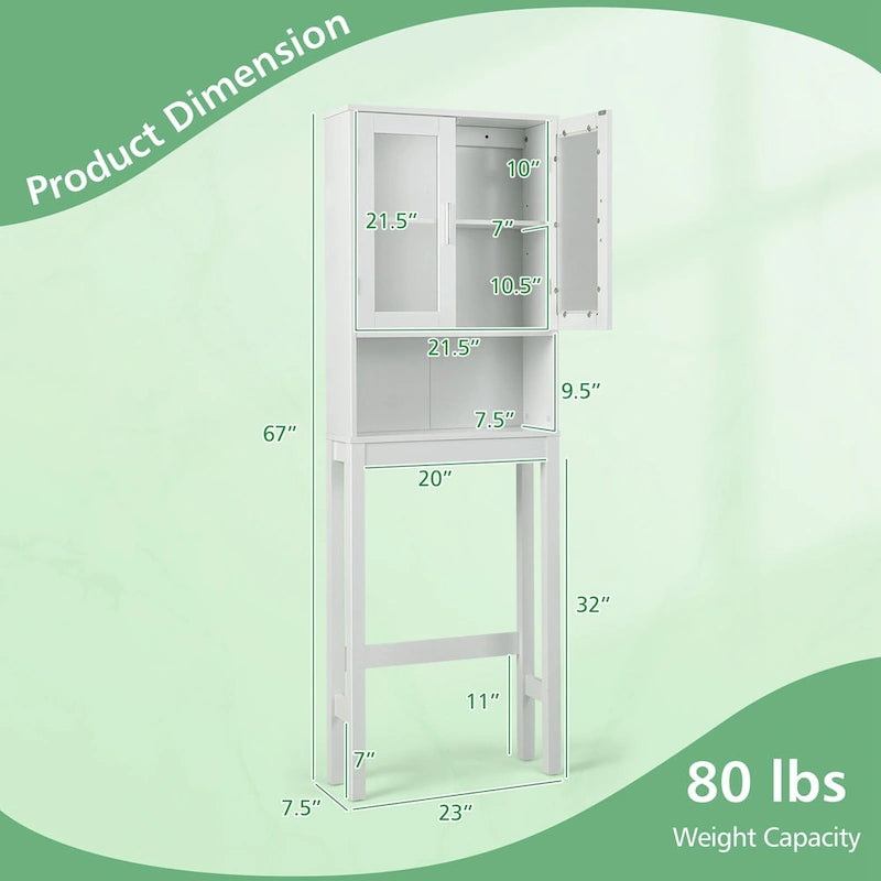 Meuble de rangement pour toilettes Costway en bois, organiseur économiseur d'espace
