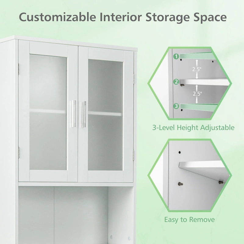 Meuble de rangement pour toilettes Costway en bois, organiseur économiseur d'espace