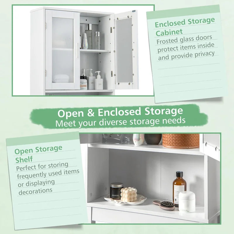 Meuble de rangement pour toilettes Costway en bois, organiseur économiseur d'espace